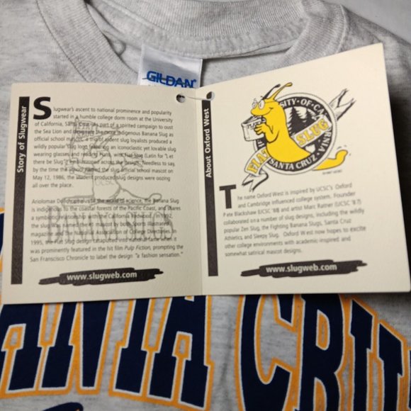 University California Santa Cruz T Shirt S Banana Slug UCSC Vintage NOS Slugwear - Picture 9 of 10